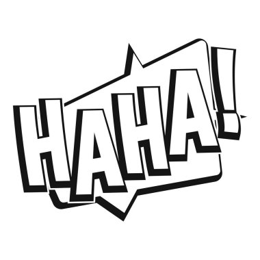Haha, komik metin ses efekti simgesi, basit tarzı