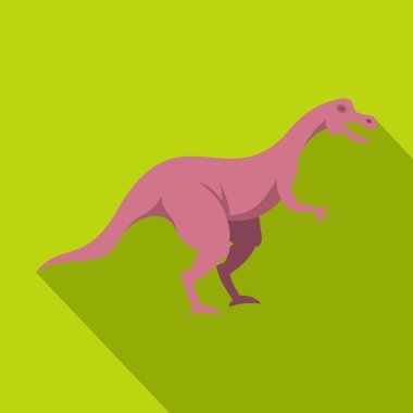 Pembe hypsilophodon dinozor simgesi, düz stil