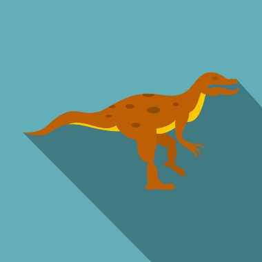 Ornithopod dinozor simgesi, düz stil