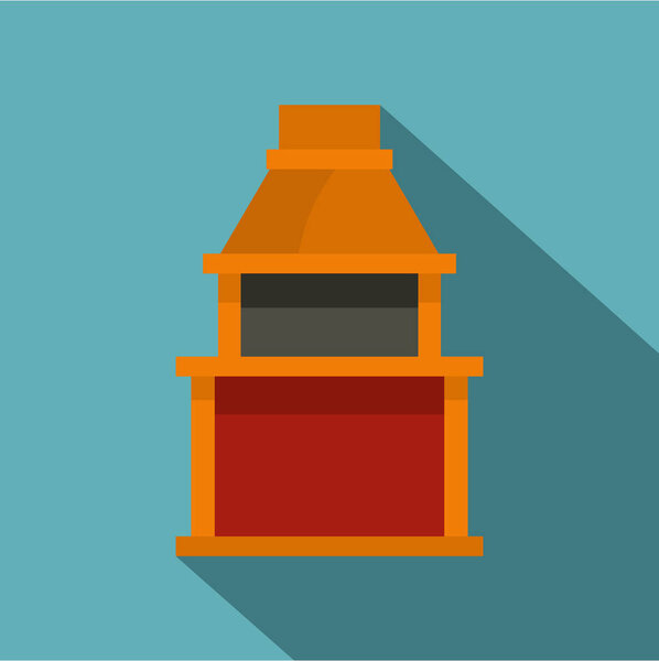 Гриль барбекю икона газа гриль, плоский стиль
