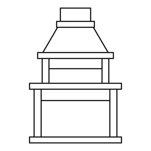 Grote barbecue grill pictogram, Kaderstijl — Stockvector