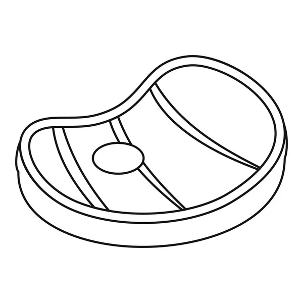 Значок мясного стейка, стиль контура — стоковый вектор