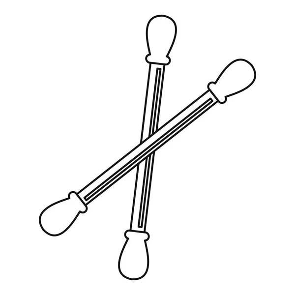 Бавовняні палички значок, стиль контуру — стоковий вектор