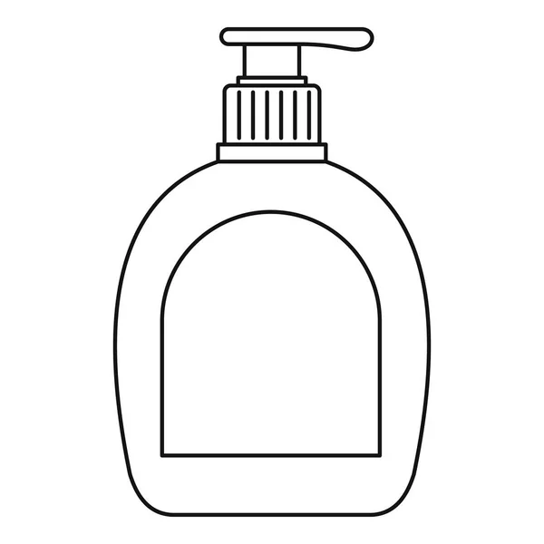 Icône de bouteille de savon, style contour — Image vectorielle