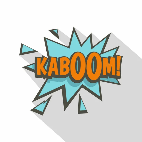Kaboom, komische tekstpictogram geluidseffect, vlakke stijl — Stockvector