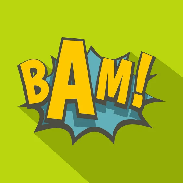 BAM, icona dell'esplosione dei fumetti, stile piatto — Vettoriale Stock