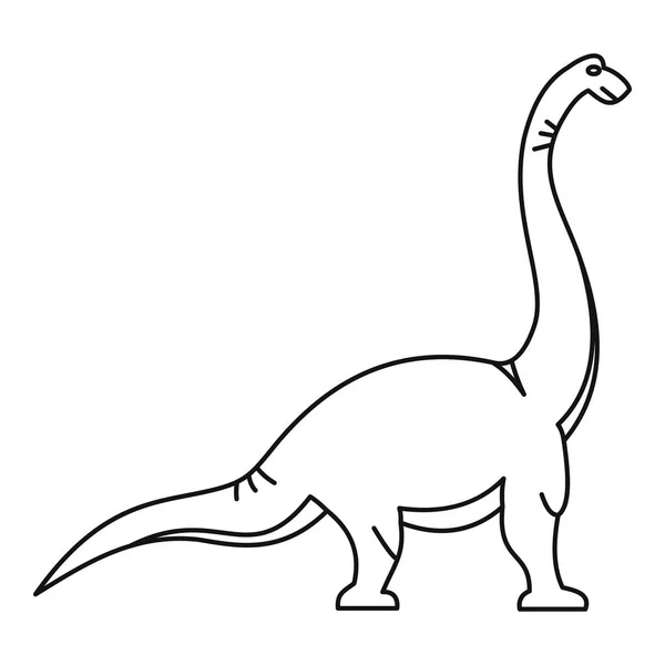 Ikon brakiosaurus, gaya garis luar - Stok Vektor