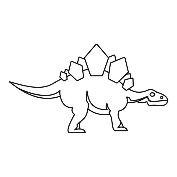 Stegosaurus icon, outline style — Stock Vector