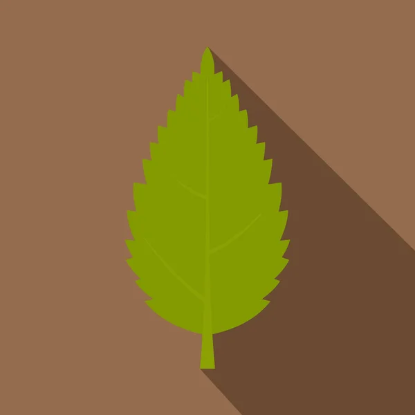 Икона зеленого листа, плоский стиль — стоковый вектор