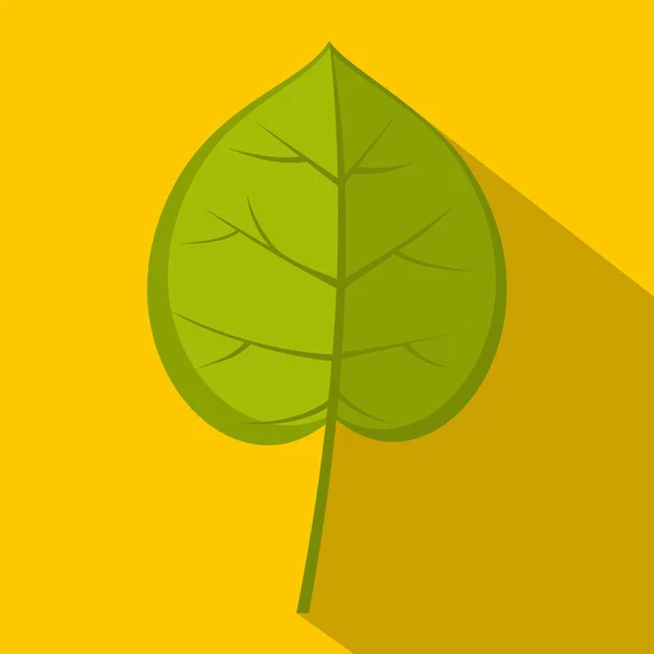 Ícone de folha de tília verde, estilo plano — Vetor de Stock