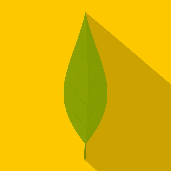 Folha verde de ícone de salgueiro, estilo plano — Vetor de Stock