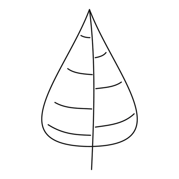Піктограма листя дерева тополя, стиль контуру — стоковий вектор