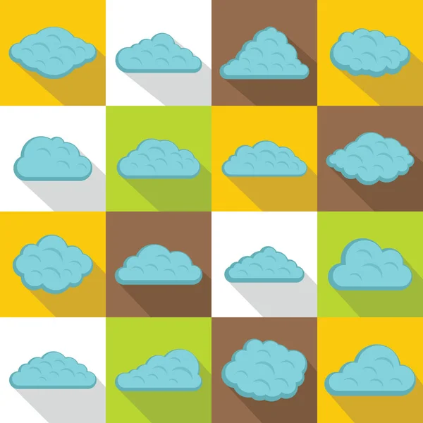 Ensemble d'icônes Nuages, style plat — Image vectorielle