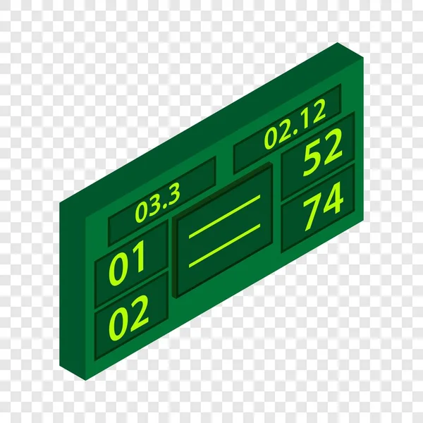 Cuadro de indicadores de tenis icono isométrico — Vector de stock