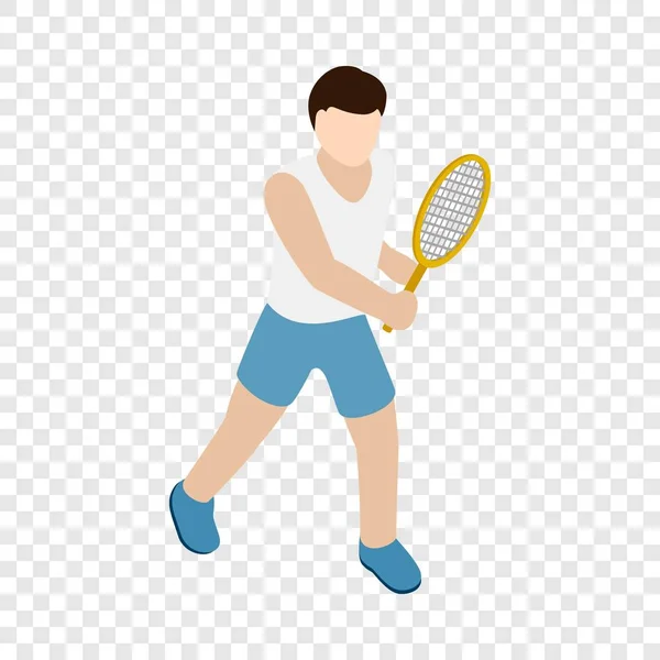 Man playing tennis with tennis racket icon — Stock Vector