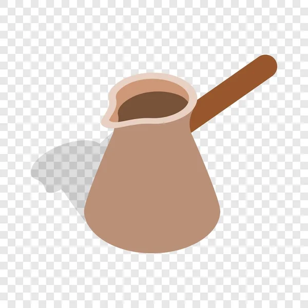 Bruin koffie cezve isometrische pictogram — Stockvector