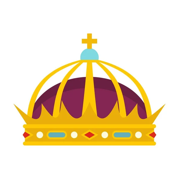 Crown icon, flat style — Stock Vector