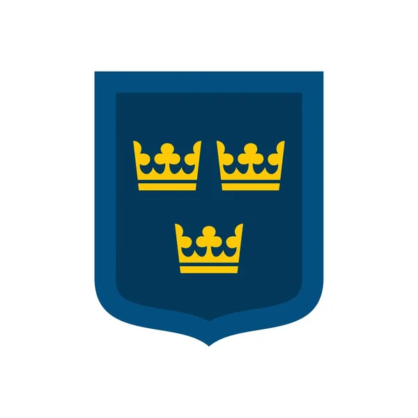 Coat of arms of Sweden icon, flat style — Stock Vector