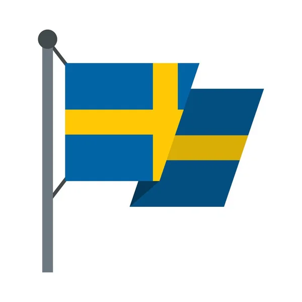 Ikon bendera Swedia, gaya datar - Stok Vektor