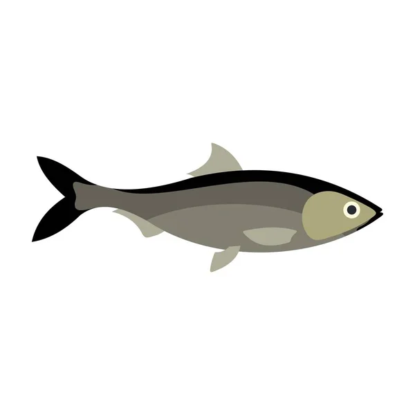 Icono de pescado, estilo plano — Vector de stock