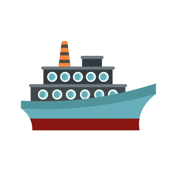 Grote schip pictogram, vlakke stijl — Stockvector
