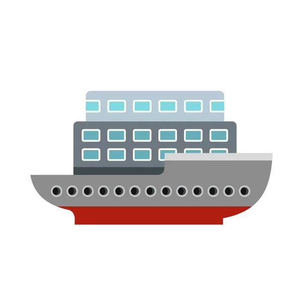 Ícone de navio de passageiros grande, estilo plano —  Vetores de Stock