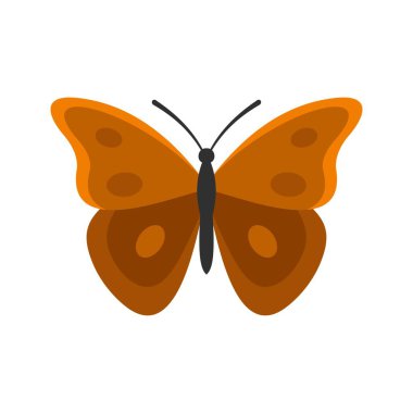 Büyük kanatları simgesi, düz stil ile böcek kelebek