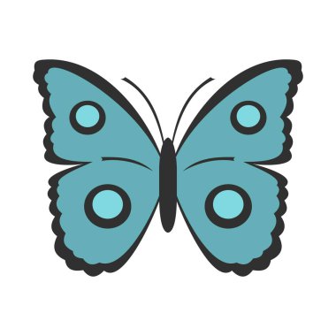 Daireler kanat simgesini, düz stil ile kelebek