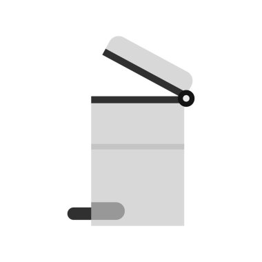 Çelik çöp tenekesi simgesini, düz stil