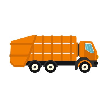 Çöp kamyonu simgesi, düz stil