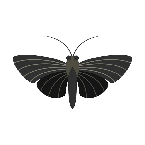 Mariposa con alas pequeñas icono, estilo plano — Vector de stock