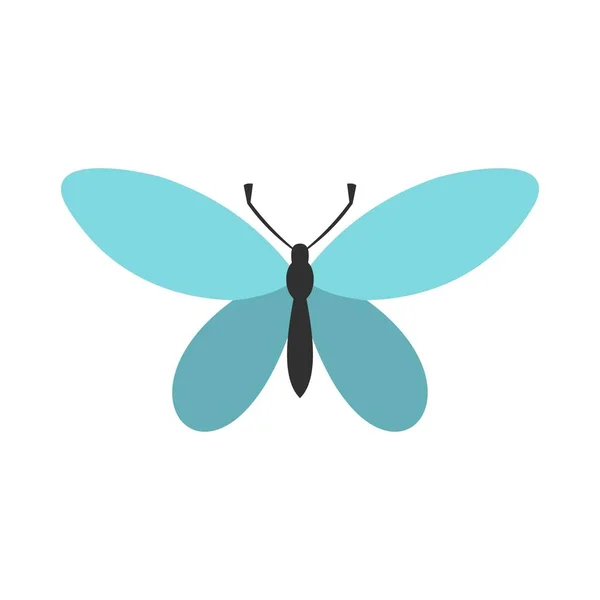 Mariposa con icono de antena, estilo plano — Vector de stock