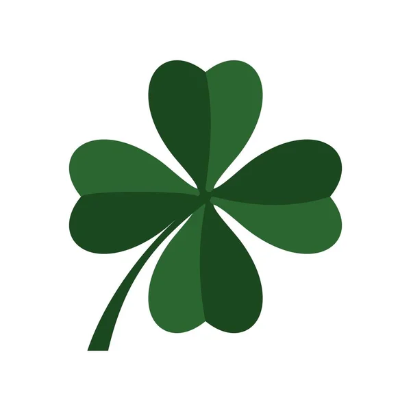 Verde ícone trevo de quatro folhas, estilo plano — Vetor de Stock