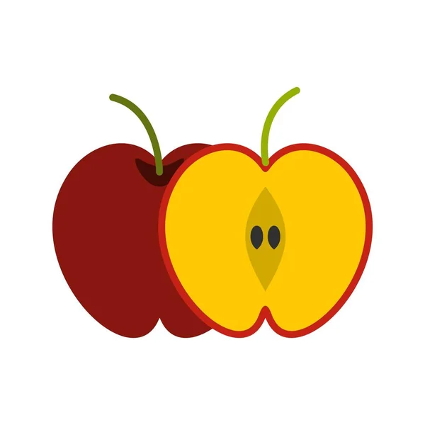 Icono de manzana roja, estilo plano — Archivo Imágenes Vectoriales