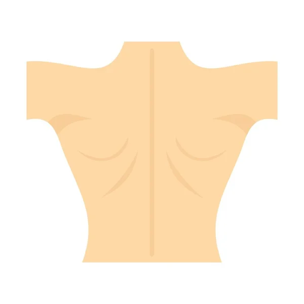 Icono de espalda humana desnuda, estilo plano — Vector de stock