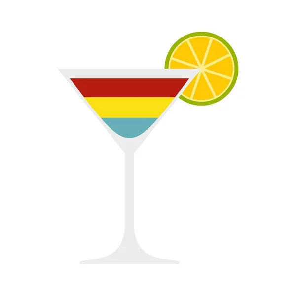 Cocktail ikon, platt stil — Stock vektor