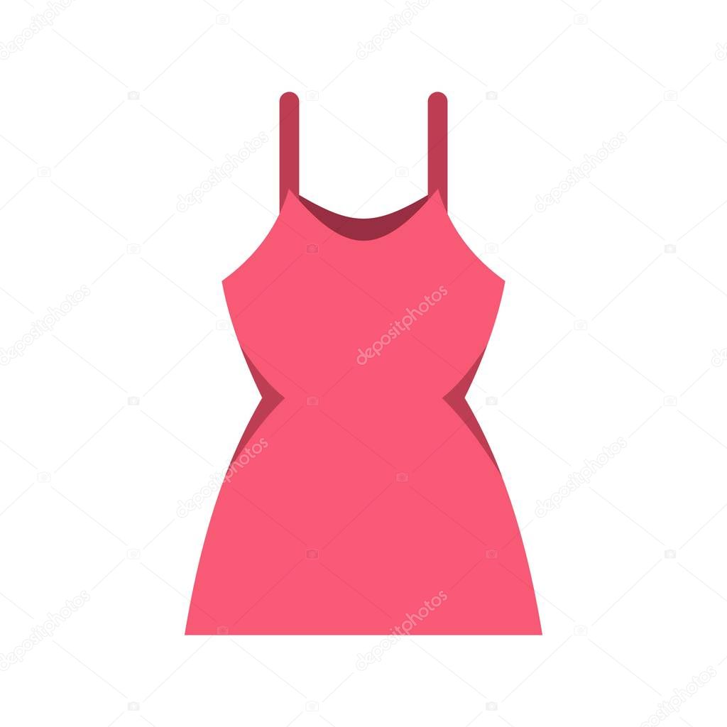 Little pink dress icon isolated on white background vector illustration