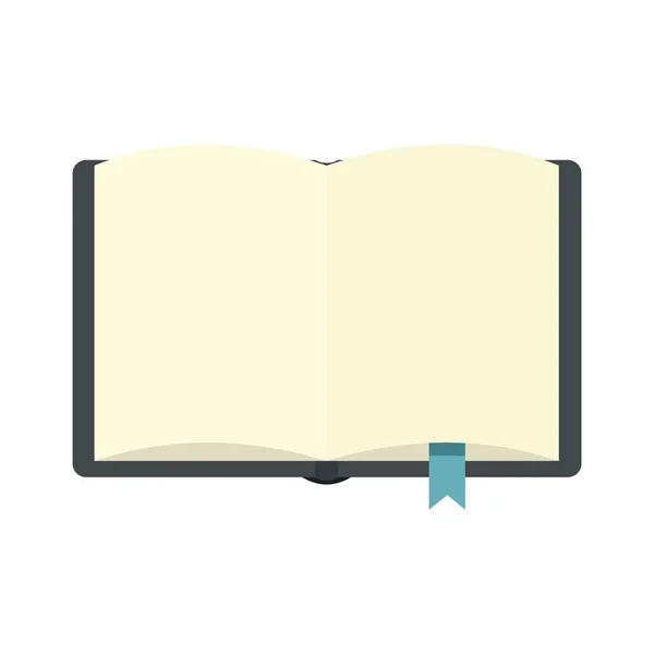 Otevřená kniha s ikonu záložky, plochý — Stockový vektor