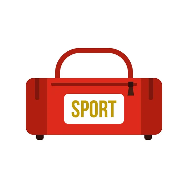 Ikona torba czerwona sportu, płaski — Wektor stockowy