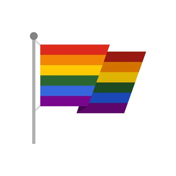 Bandera icono LGBT, estilo plano — Archivo Imágenes Vectoriales