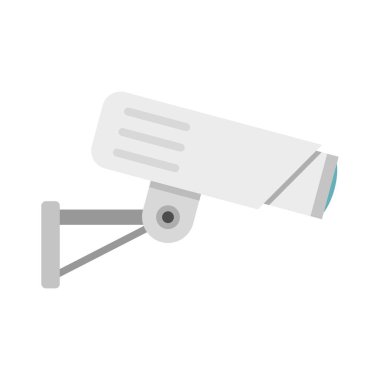 Güvenlik kamerası simgesi, düz stil