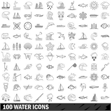 100 Icons set, anahat stili su