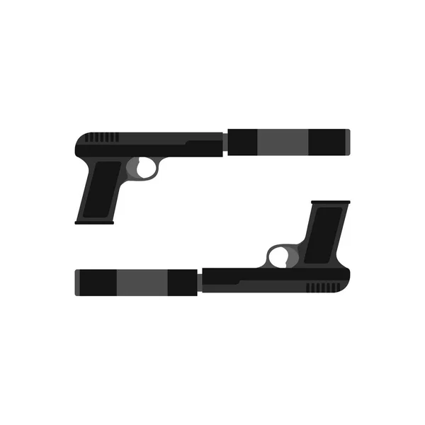 Icône pistolet, style plat — Image vectorielle
