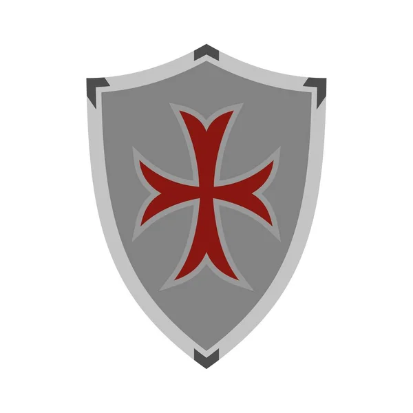 Значок защитного щита, плоский стиль — стоковый вектор