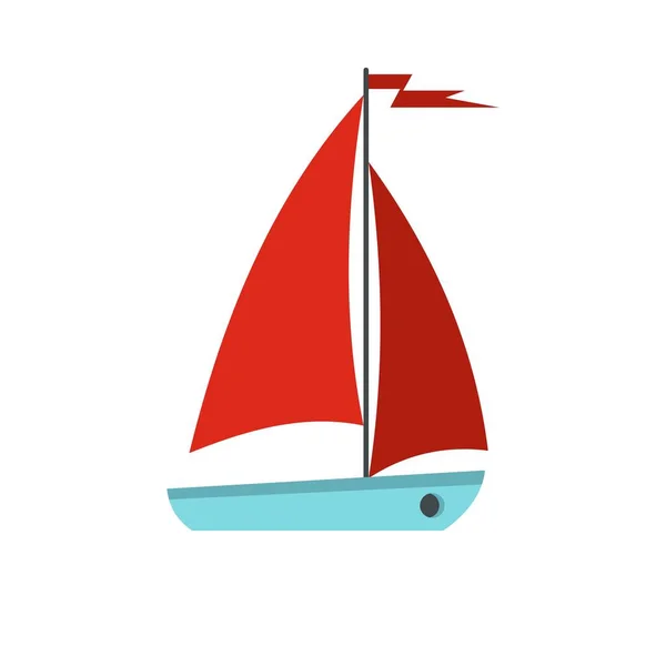 Ícone do barco, estilo plano — Vetor de Stock