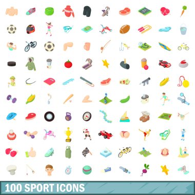 100 spor simgesi, çizgi film tarzı