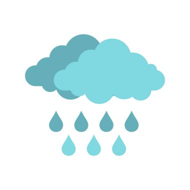 Yağmur simgesiyle cloud, stil düz