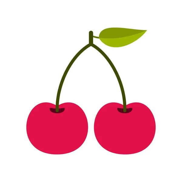 Cherry icon, flat style — Stock Vector