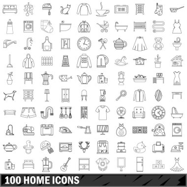 100 ev Icons set, anahat stili