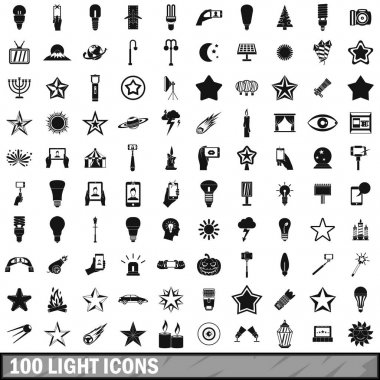 basit tarzda 100 ışık Icons set